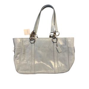 Coach Women's Patent Gallery East/West Tote Bag Chambray